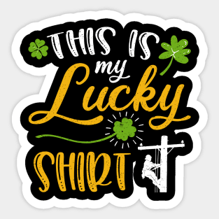 lineman This is My Lucky Shirt St Patrick's Day Sticker